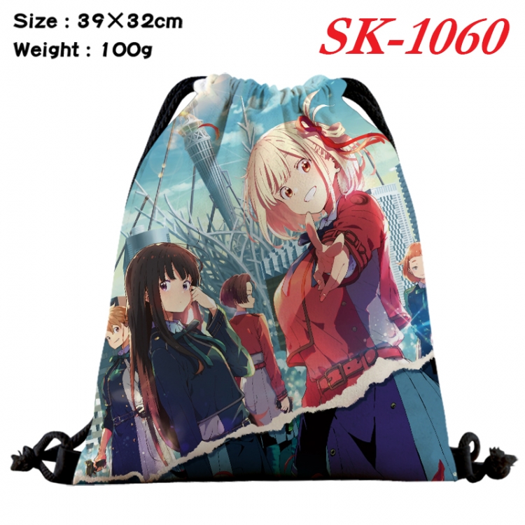 Lycoris Recoil  cartoon Waterproof Nylon Full Color Drawstring Pocket 39x32cm SK-1060