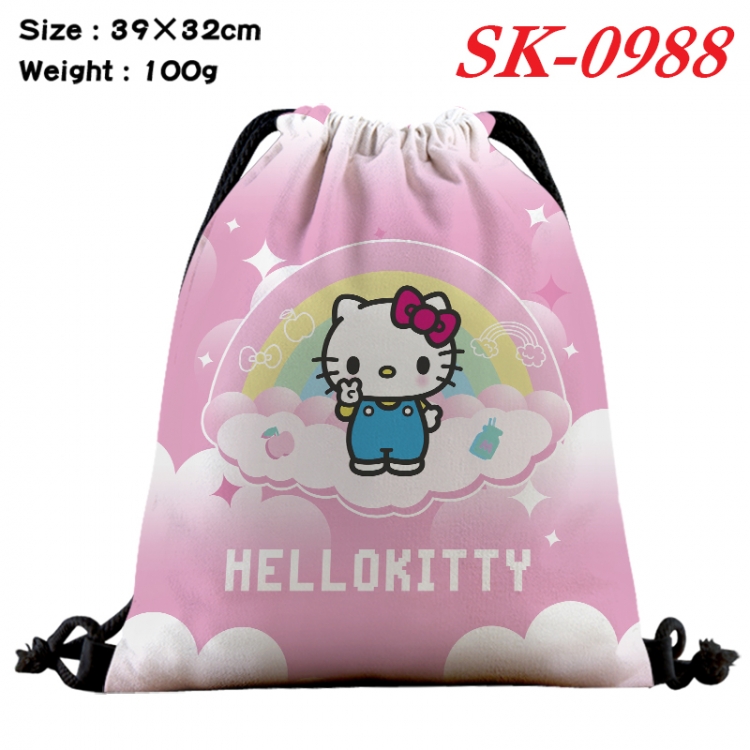 sanrio cartoon Waterproof Nylon Full Color Drawstring Pocket 39x32cm SK-0988