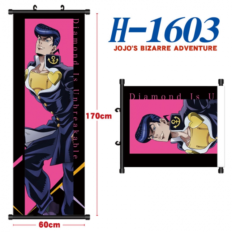 JoJos Bizarre Adventure Black plastic rod cloth hanging canvas painting Wall Scroll 60x170cm  H-1603