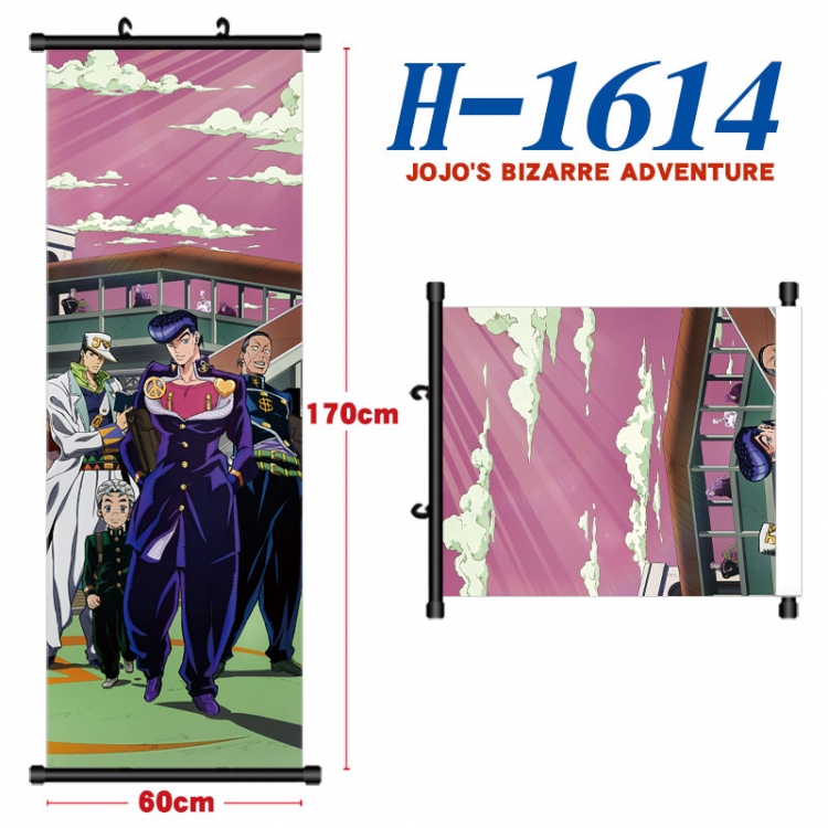 JoJos Bizarre Adventure Black plastic rod cloth hanging canvas painting Wall Scroll 60x170cm  H-1614