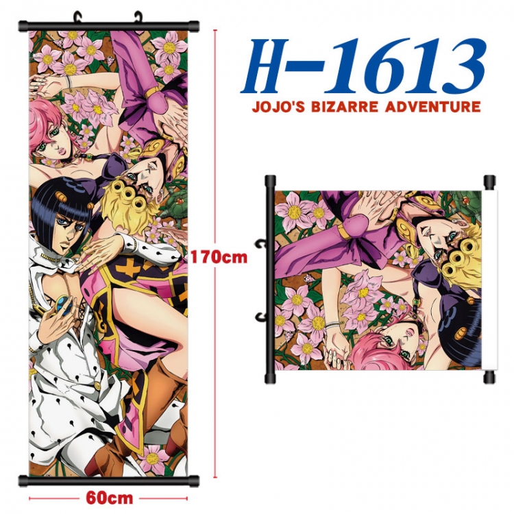 JoJos Bizarre Adventure Black plastic rod cloth hanging canvas painting Wall Scroll 60x170cm H-1613