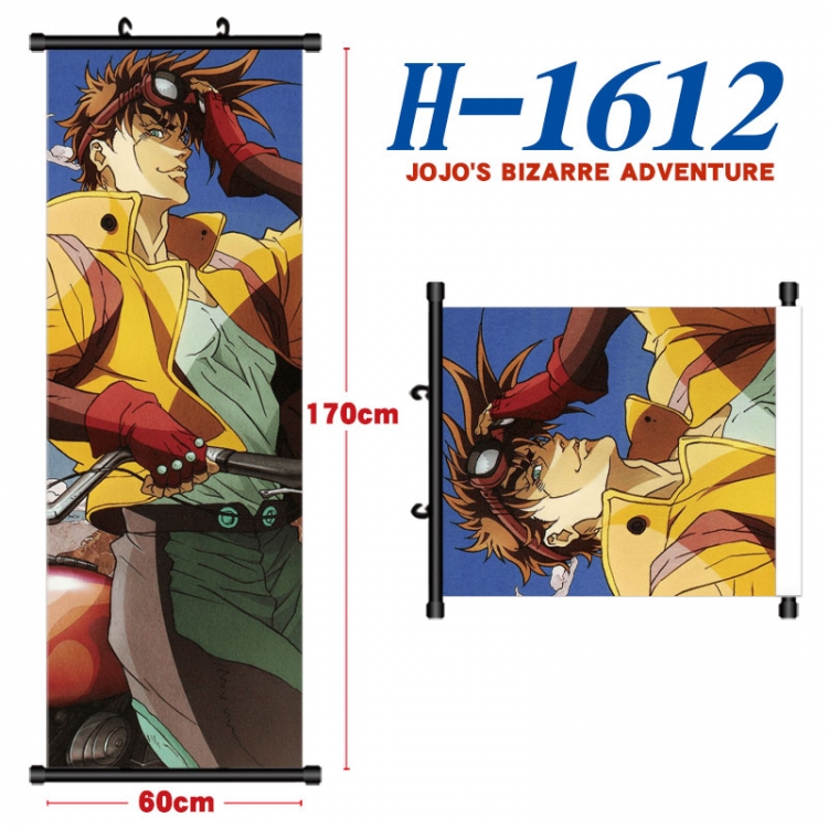 JoJos Bizarre Adventure Black plastic rod cloth hanging canvas painting Wall Scroll 60x170cm  H-1612