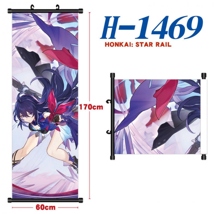 Honkai: Star Rail Black plastic rod cloth hanging canvas painting Wall Scroll 60x170cm H-1469