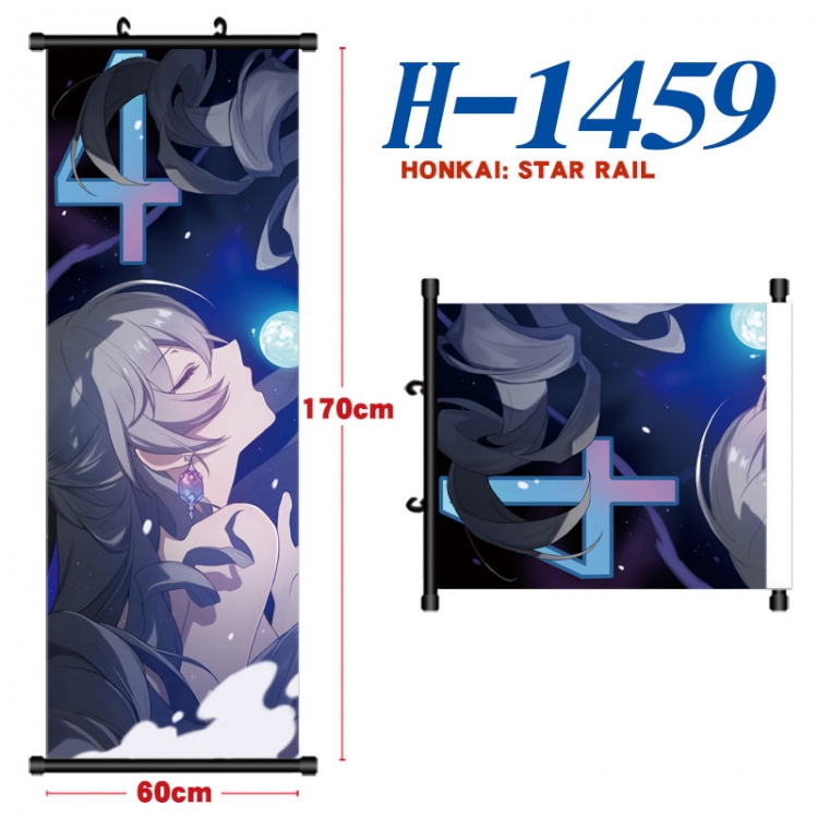 Honkai: Star Rail Black plastic rod cloth hanging canvas painting Wall Scroll 60x170cm  H-1459