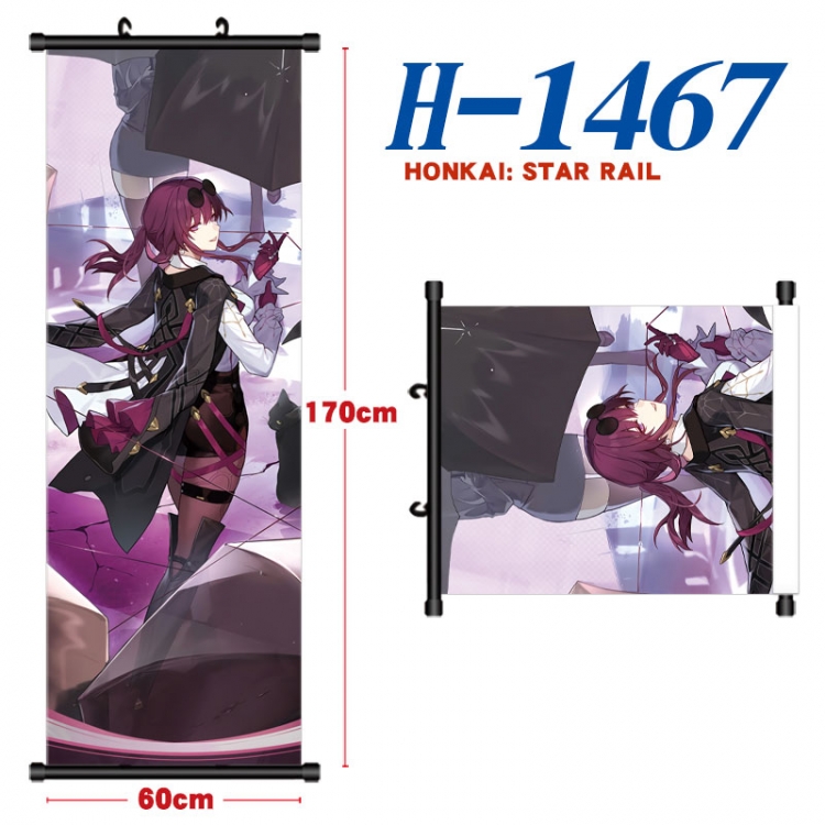 Honkai: Star Rail Black plastic rod cloth hanging canvas painting Wall Scroll 60x170cm H-1467