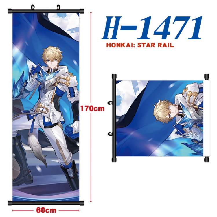 Honkai: Star Rail Black plastic rod cloth hanging canvas painting Wall Scroll 60x170cm  H-1471