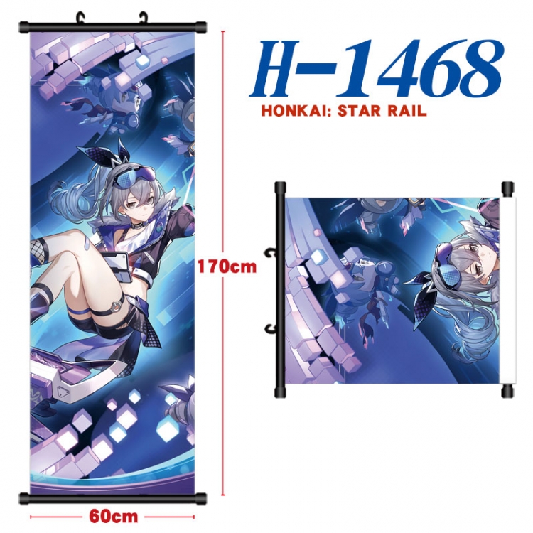 Honkai: Star Rail Black plastic rod cloth hanging canvas painting Wall Scroll 60x170cm  H-1468