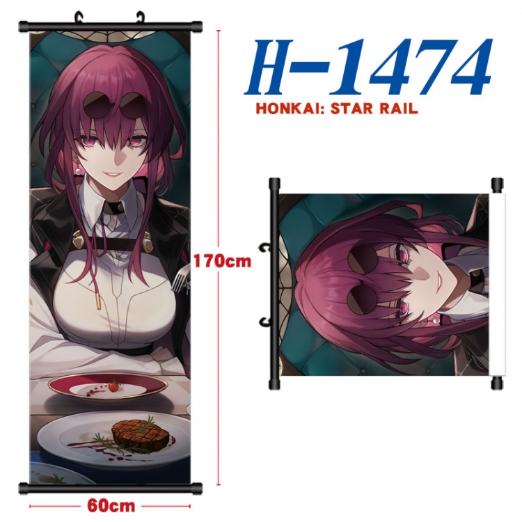 Honkai: Star Rail Black plastic rod cloth hanging canvas painting Wall Scroll 60x170cm  H-1474