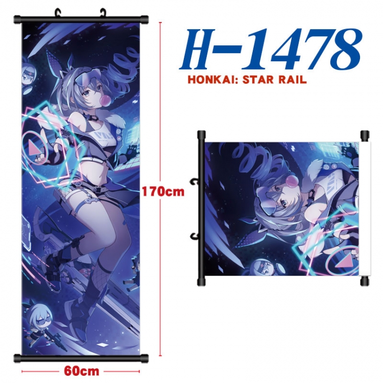 Honkai: Star Rail Black plastic rod cloth hanging canvas painting Wall Scroll 60x170cm H-1478