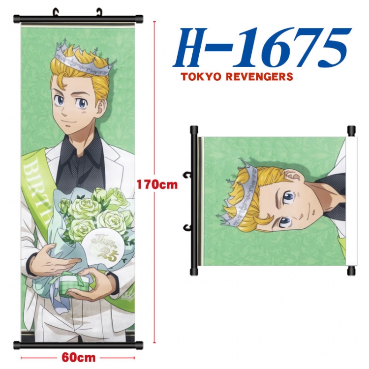 Tokyo Revengers  Black plastic rod cloth hanging canvas painting Wall Scroll 60x170cm  H-1675