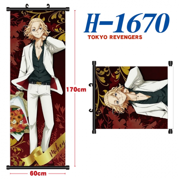 Tokyo Revengers  Black plastic rod cloth hanging canvas painting Wall Scroll 60x170cm H-1670