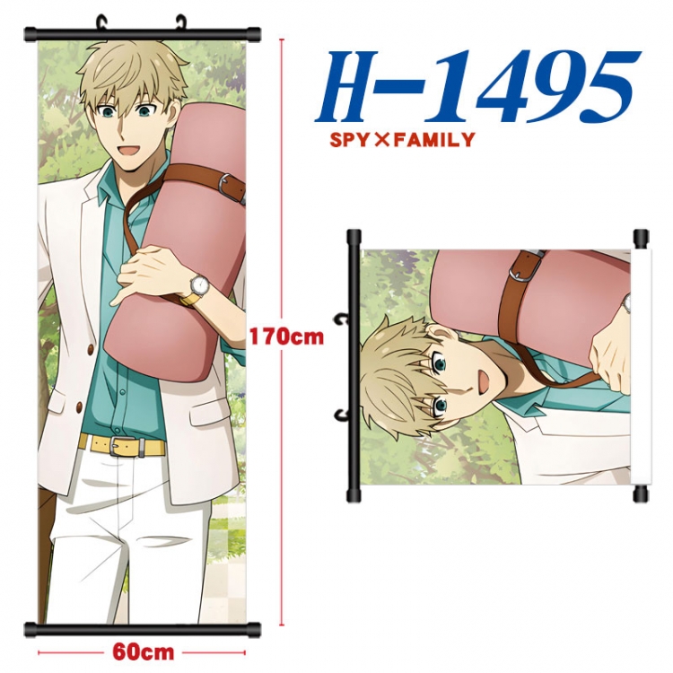 SPY×FAMILY Black plastic rod cloth hanging canvas painting Wall Scroll 60x170cm  H-1495