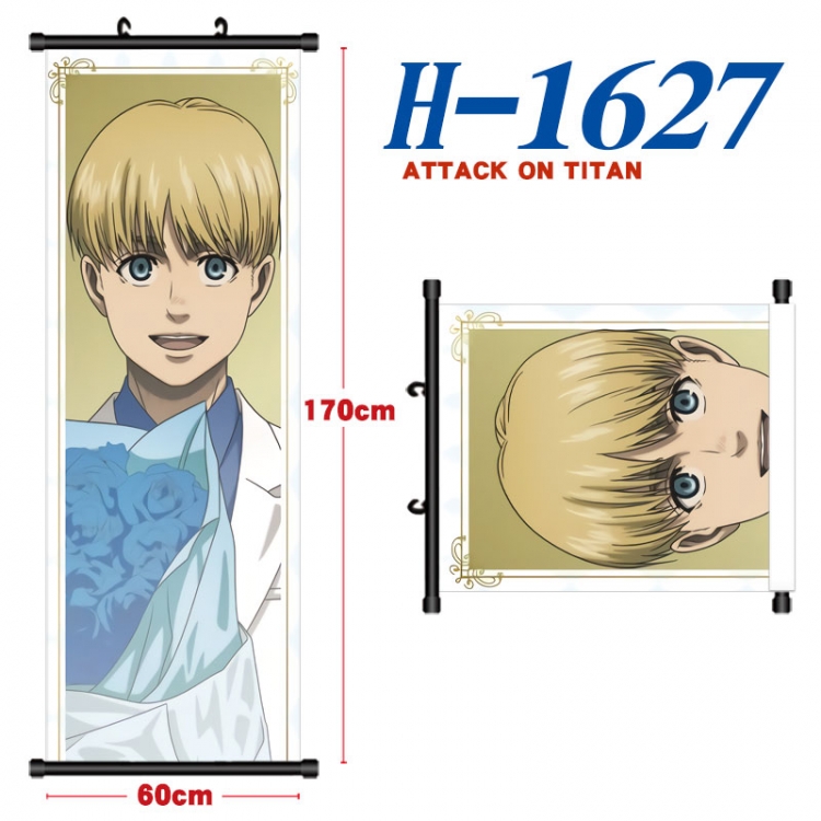 Shingeki no Kyojin Black plastic rod cloth hanging canvas painting Wall Scroll 60x170cm H-1627