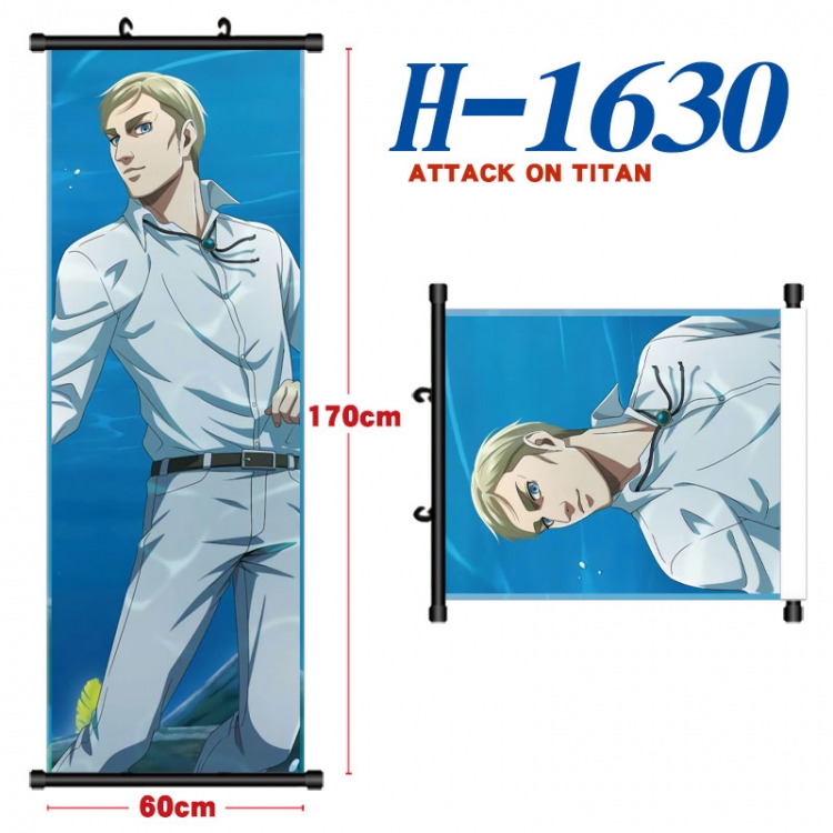 Shingeki no Kyojin Black plastic rod cloth hanging canvas painting Wall Scroll 60x170cm H-1630