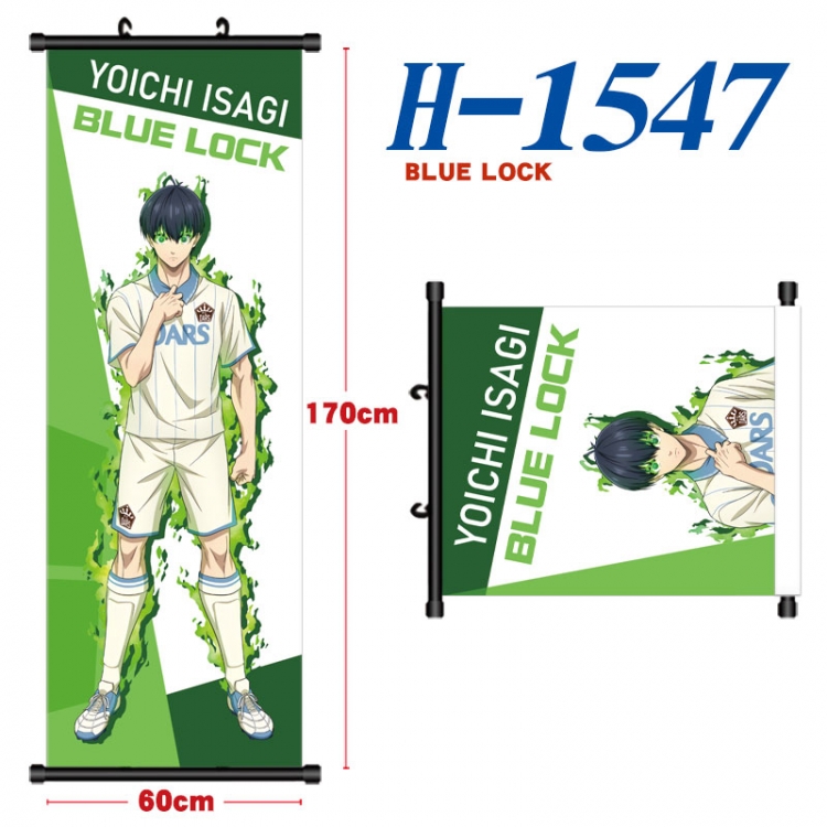 BLUE LOCK Black plastic rod cloth hanging canvas painting Wall Scroll 60x170cm H-1547