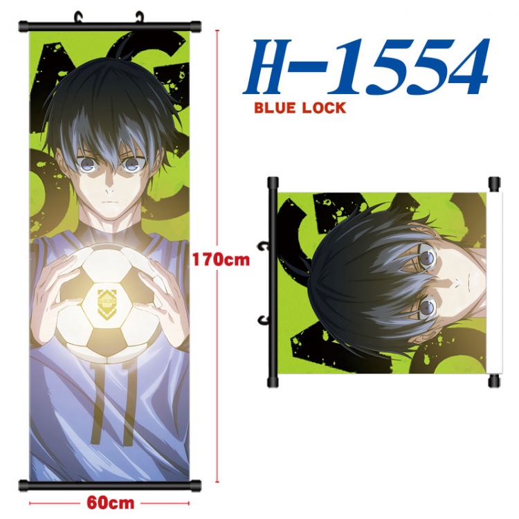 BLUE LOCK Black plastic rod cloth hanging canvas painting Wall Scroll 60x170cm H-1554