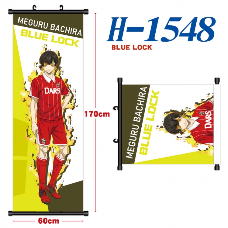 BLUE LOCK Black plastic rod cloth hanging canvas painting Wall Scroll 60x170cm H-1548