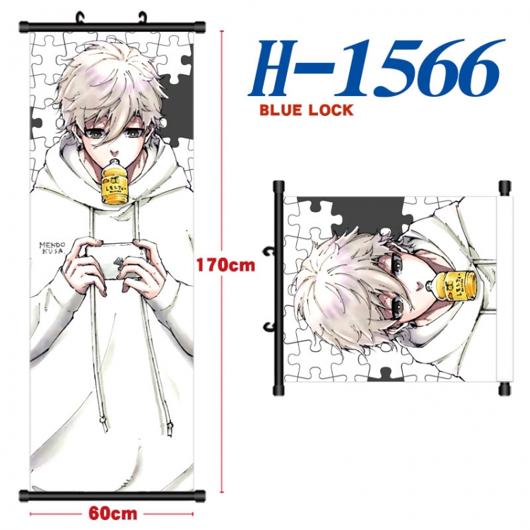 BLUE LOCK Black plastic rod cloth hanging canvas painting Wall Scroll 60x170cm H-1566