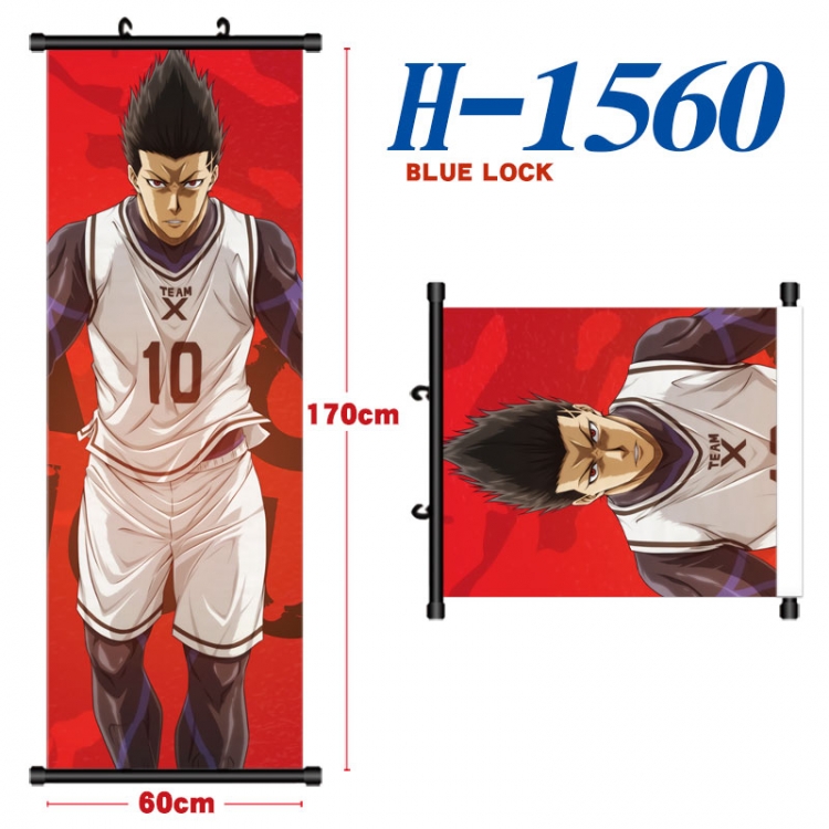 BLUE LOCK Black plastic rod cloth hanging canvas painting Wall Scroll 60x170cm H-1560