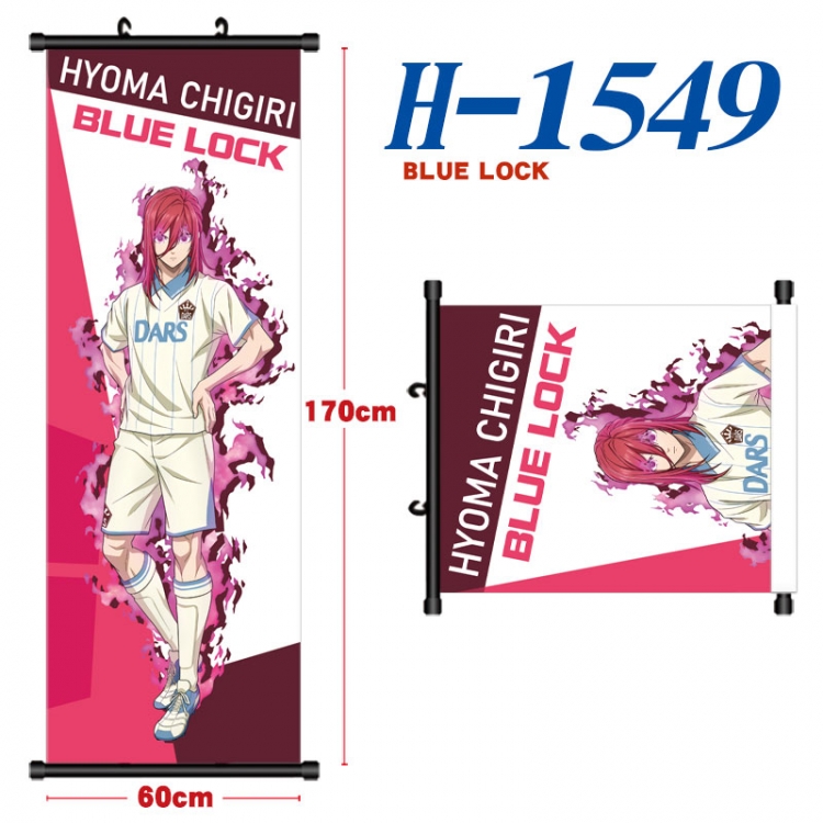 BLUE LOCK Black plastic rod cloth hanging canvas painting Wall Scroll 60x170cm H-1549