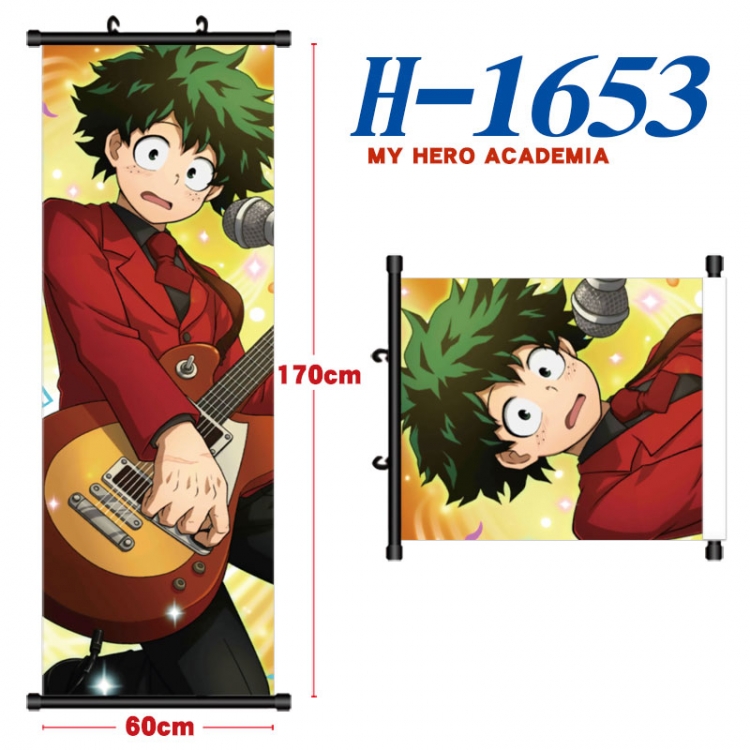 My Hero Academia Black plastic rod cloth hanging canvas painting Wall Scroll 60x170cm  H-1653