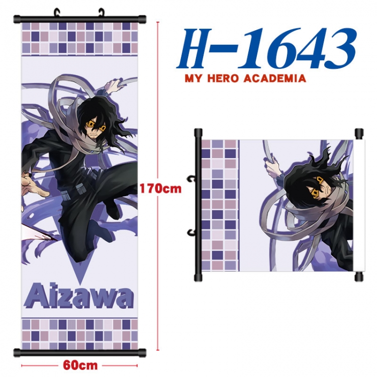 My Hero Academia Black plastic rod cloth hanging canvas painting Wall Scroll 60x170cm H-1643