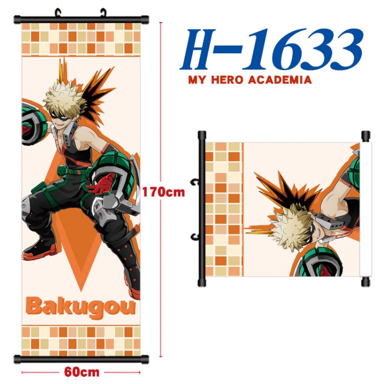 My Hero Academia Black plastic rod cloth hanging canvas painting Wall Scroll 60x170cm  H-1633
