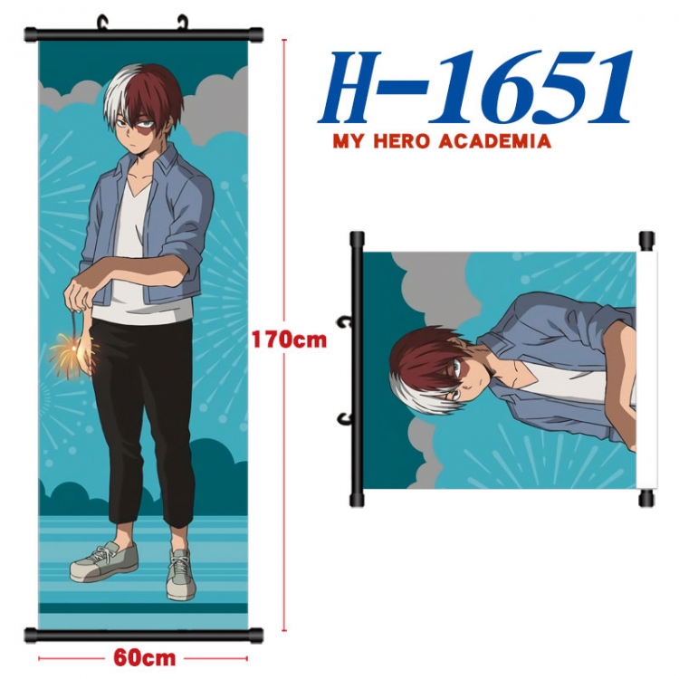 My Hero Academia Black plastic rod cloth hanging canvas painting Wall Scroll 60x170cm H-1651