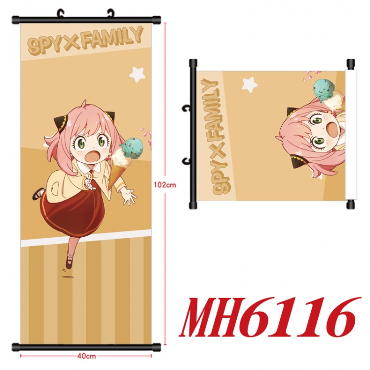 SPY×FAMILY Anime black Plastic rod Cloth painting Wall Scroll 40X102CM MH6116