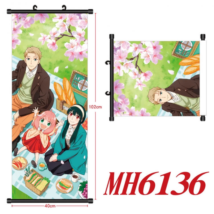 SPY×FAMILY Anime black Plastic rod Cloth painting Wall Scroll 40X102CM  MH6136