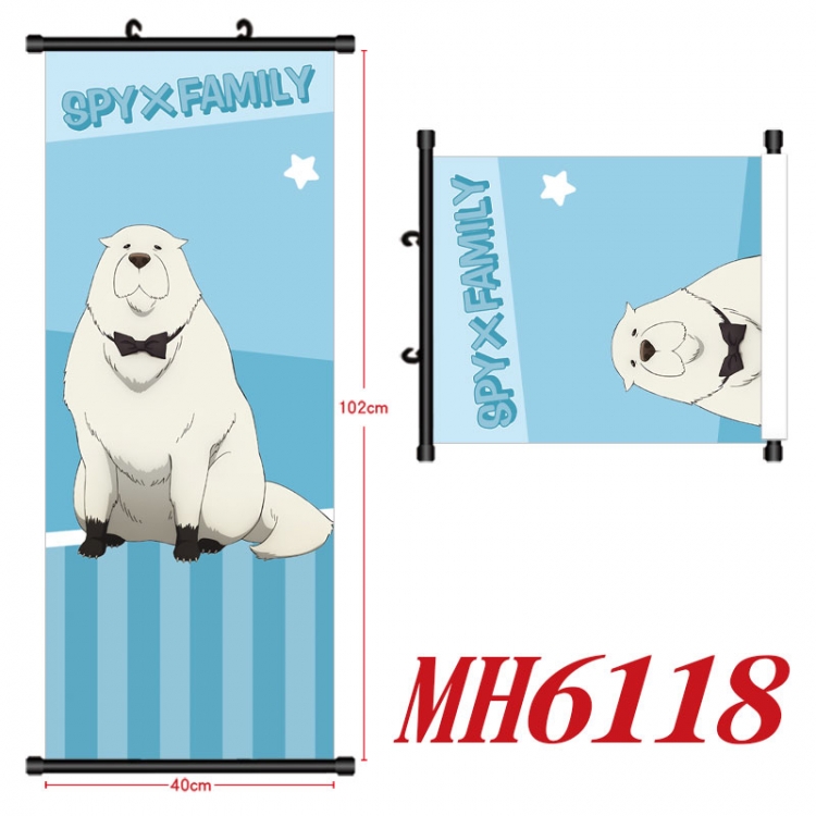 SPY×FAMILY Anime black Plastic rod Cloth painting Wall Scroll 40X102CM MH6118