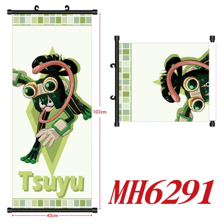 My Hero Academia Anime black Plastic rod Cloth painting Wall Scroll 40X102CM  MH6291