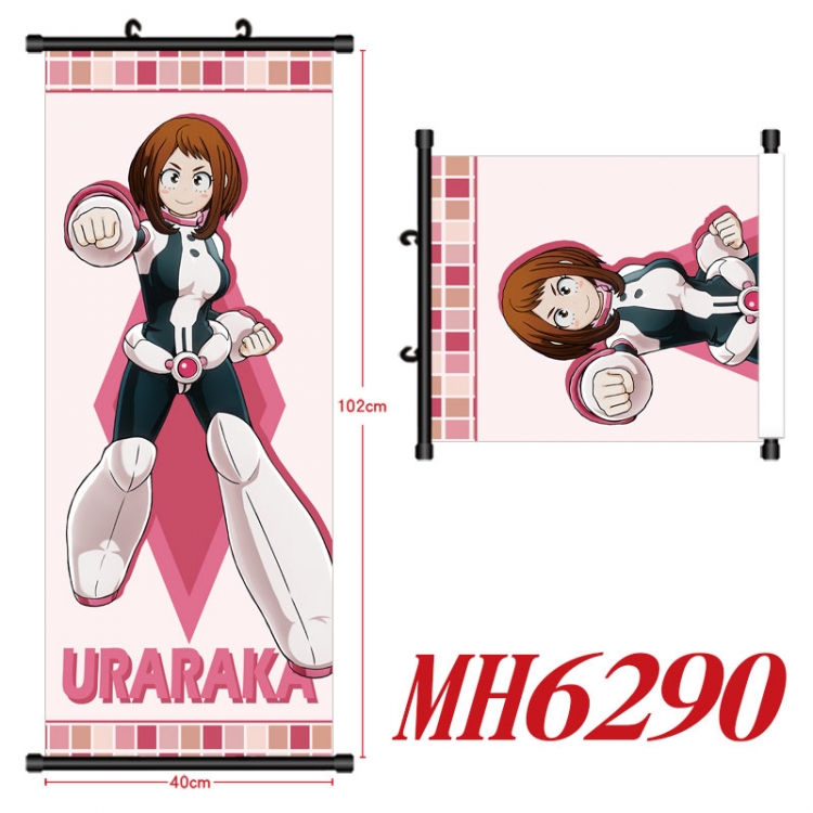 My Hero Academia Anime black Plastic rod Cloth painting Wall Scroll 40X102CM MH6290