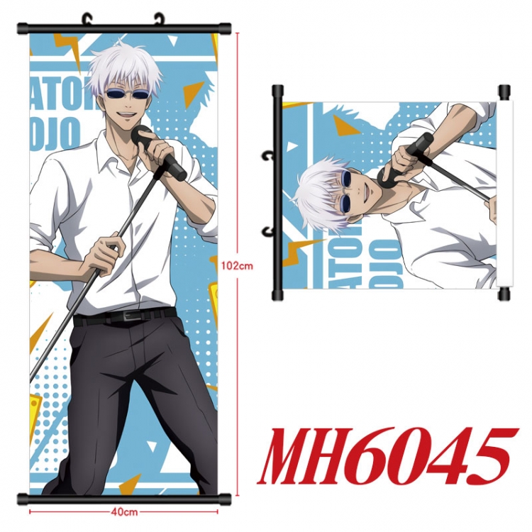 Jujutsu Kaisen Anime black Plastic rod Cloth painting Wall Scroll 40X102CM MH6045