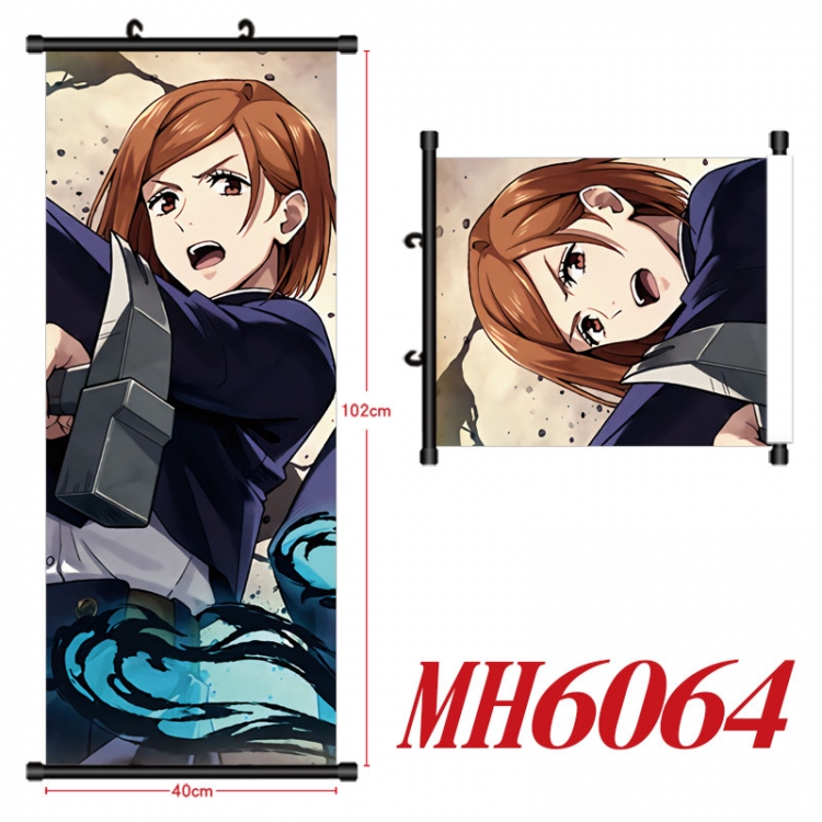Jujutsu Kaisen Anime black Plastic rod Cloth painting Wall Scroll 40X102CM MH6064