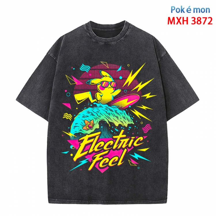 Pokemon Anime peripheral pure cotton washed and worn T-shirt from S to 4XL MXH-3872