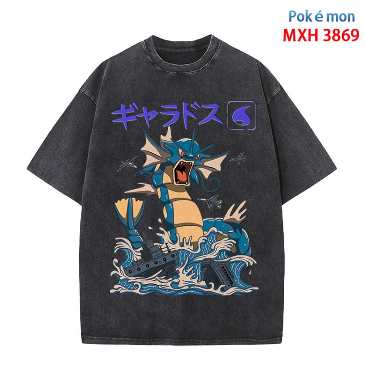 Pokemon Anime peripheral pure cotton washed and worn T-shirt from S to 4XL MXH-3869