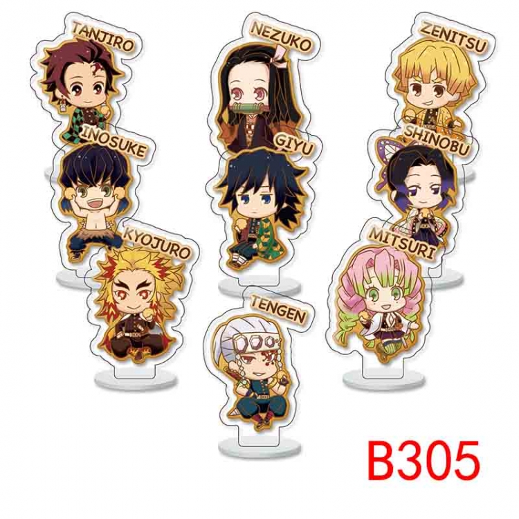 Demon Slayer Kimets Anime Character acrylic Small Standing Plates  Keychain 6cm a set of 9 B305
