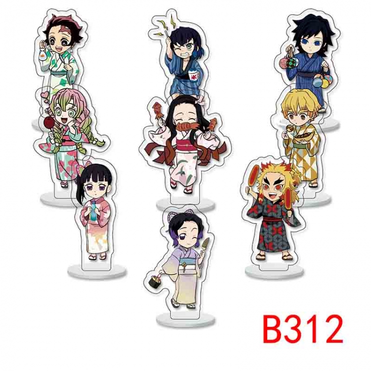 Demon Slayer Kimets Anime Character acrylic Small Standing Plates  Keychain 6cm a set of 9 B312