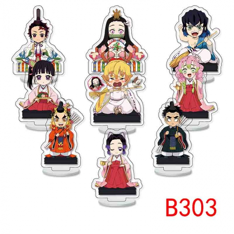 Demon Slayer Kimets Anime Character acrylic Small Standing Plates  Keychain 6cm a set of 9 B303