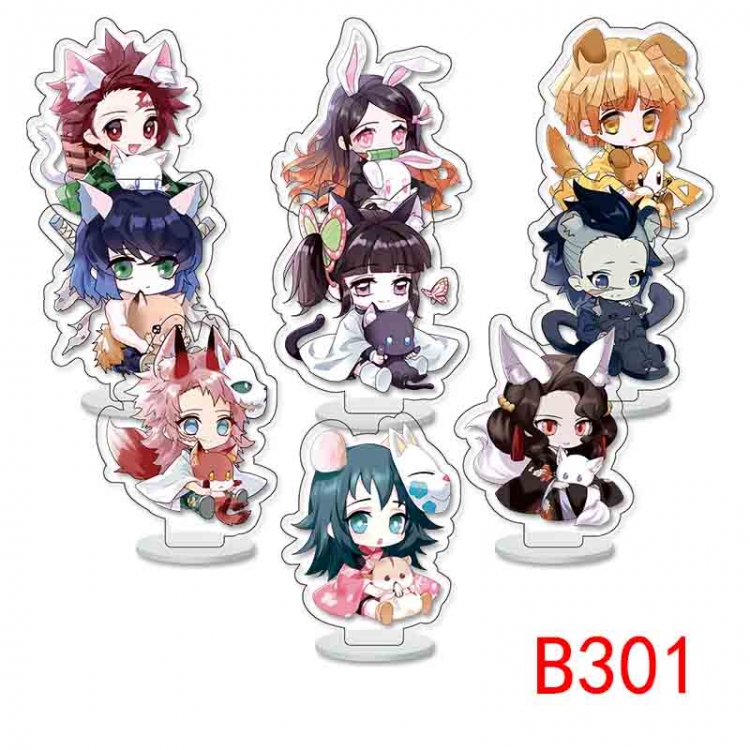 Demon Slayer Kimets Anime Character acrylic Small Standing Plates  Keychain 6cm a set of 9 B301