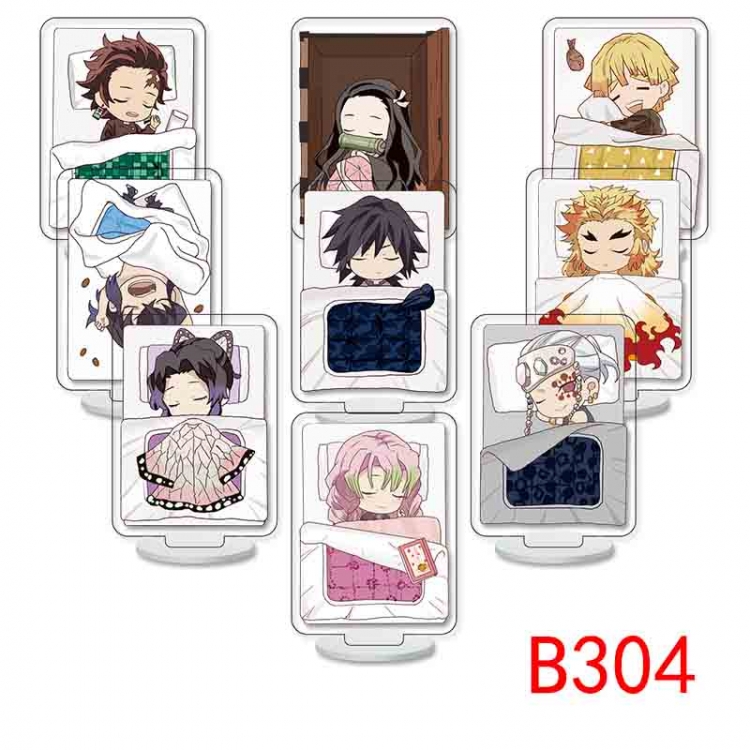 Demon Slayer Kimets Anime Character acrylic Small Standing Plates  Keychain 6cm a set of 9 B304