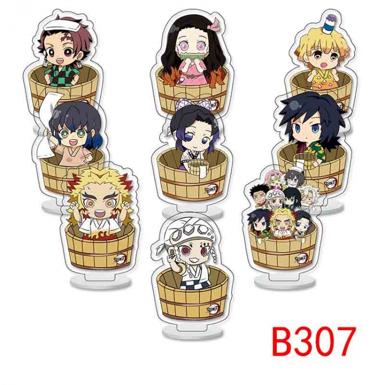 Demon Slayer Kimets Anime Character acrylic Small Standing Plates  Keychain 6cm a set of 9 B307