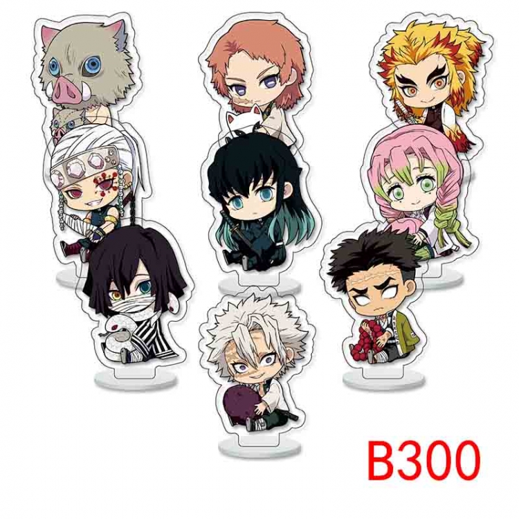 Demon Slayer Kimets Anime Character acrylic Small Standing Plates  Keychain 6cm a set of 9 B300