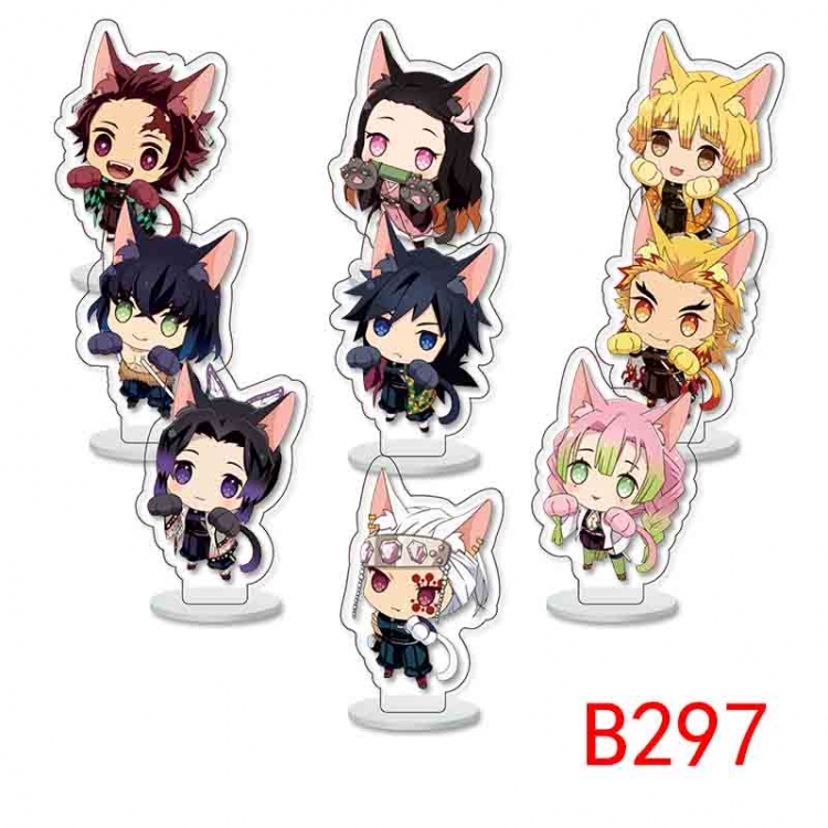 Demon Slayer Kimets Anime Character acrylic Small Standing Plates  Keychain 6cm a set of 9 B297