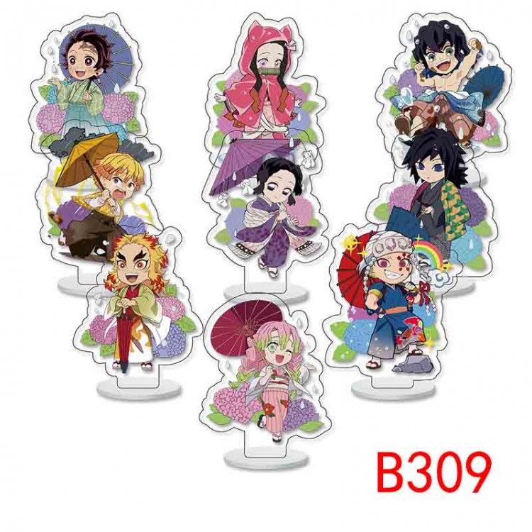 Demon Slayer Kimets Anime Character acrylic Small Standing Plates  Keychain 6cm a set of 9 B309