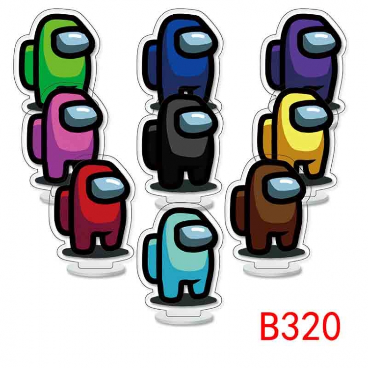 among us Anime Character acrylic Small Standing Plates  Keychain 6cm a set of 9 B320