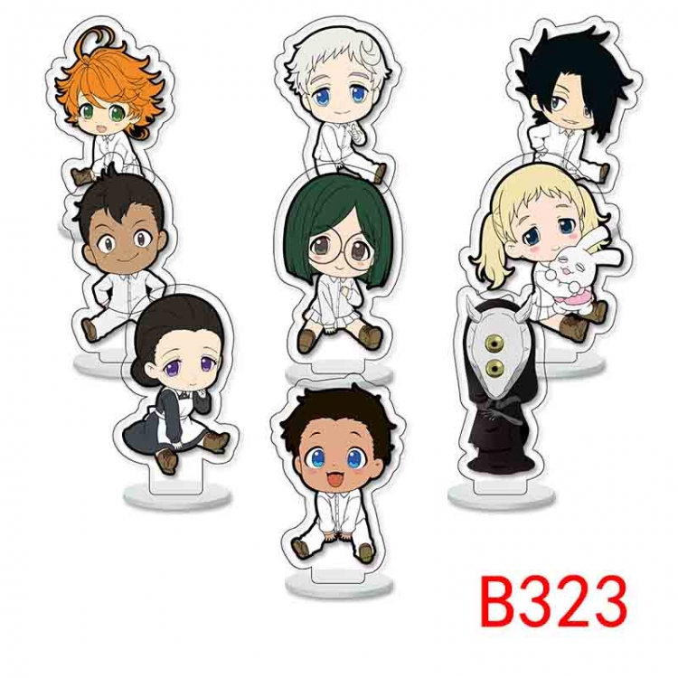 The Promised Neverla Anime Character acrylic Small Standing Plates  Keychain 6cm a set of 9 B323