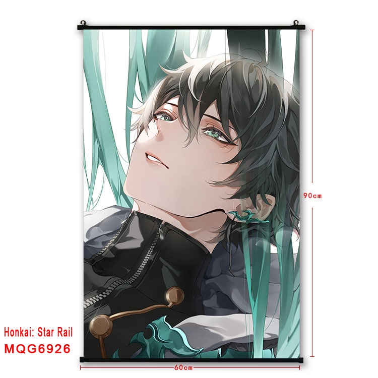 Honkai: Star Rail Anime black Plastic rod Cloth painting Wall Scroll 60X90CM  MQG-6926