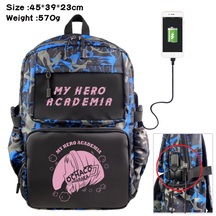 My Hero Academia Anime waterproof nylon camouflage backpack School Bag 45X39X23CM